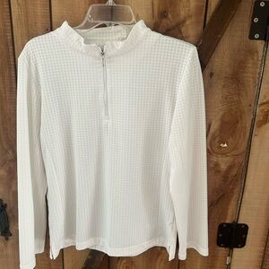 Straight Down‎ Long Sleeve Shirt Womens XL White Quarter Zip Golf